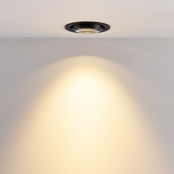 Molto Luce LED-stropna vgradna svetilka MAG MINI, črna, Ø 10 cm, CCT 18 V, Črna, Dnevna soba / jedilnica, Aluminij, Sodobni, Vgradne svetilke okrogle