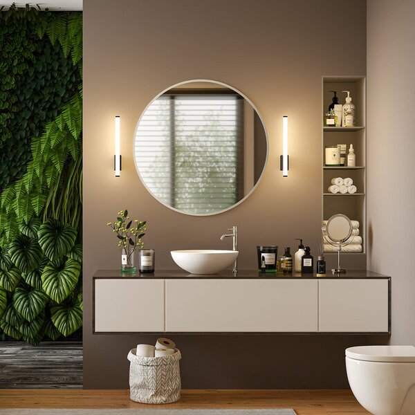Molto Luce LED-stenna svetilka VINA UP S, črna, višina 40 cm, IP44, CCT, Črna, Kopalnica, Aluminij, Sodobni