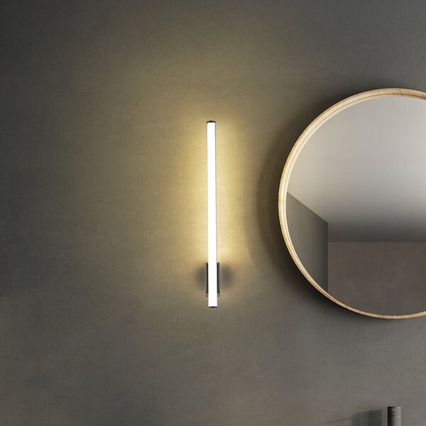 Molto Luce LED-stenna svetilka VINA UP M, črna, višina 60 cm, IP44, CCT, Črna, Kopalnica, Aluminij, Sodobni
