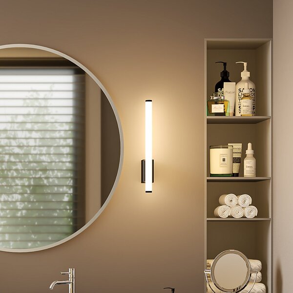 Molto Luce LED-stenna svetilka VINA UP S, črna, višina 40 cm, IP44, CCT, Črna, Kopalnica, Aluminij, Sodobni