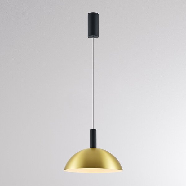 Molto Luce LED-visoka svetilka LORA II, medenina, Ø 24 cm, z možnostjo zatemnitve, 40° CCT, zatemnjen, Zlata / medeninasta, Dnevna soba / jedilnica, Kovina, Sodobni