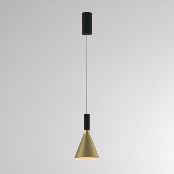 Molto Luce LED-visoka svetilka LORA I, medenina, Ø 15 cm, z možnostjo zatemnitve, 40°, CCT, zatemnjen, Zlata / medeninasta, Dnevna soba / jedilnica, Kovina, Sodobni