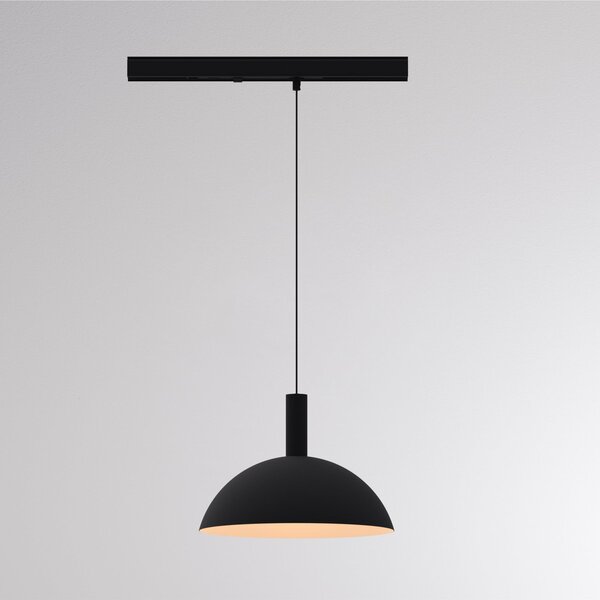 Molto Luce LED-viseča svetilka na tirnici LORA II, črna, Ø 24 cm, 40° CCT, trifazna, Črna, Dnevna soba / jedilnica, Kovina, Sodobni, Sistem tirnic