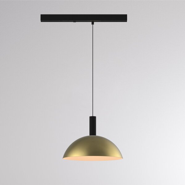 Molto Luce LED-viseča svetilka na tirnici LORA II, medenina, Ø 24 cm, 40° CCT, trifazna, Zlata / medeninasta, Dnevna soba / jedilnica, Kovina, Sodobni, Sistem tirnic