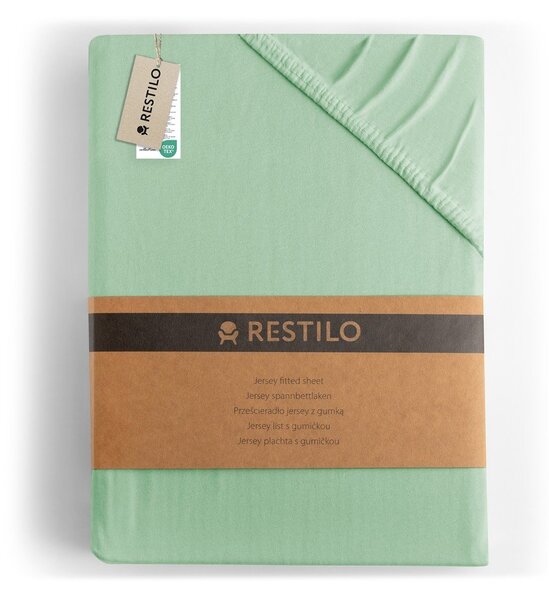 Svetlo zelena napenjalna rjuha iz jerseyja 90x200 cm Amber – Restilo