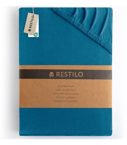 Modrozelena napenjalna rjuha iz jerseyja 90x200 cm Amber – Restilo