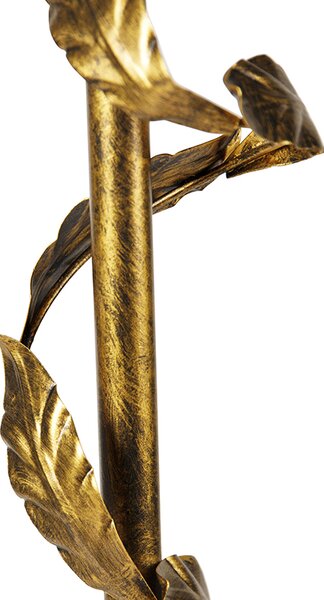 Stoječa svetilka zlata s črnim senčilom in zlato notranjostjo 50 cm - Linden