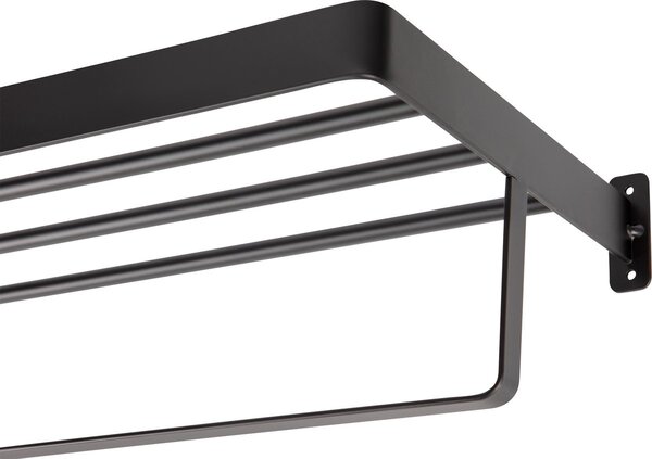 Stenski obešalnik za brisače HANDY 60x22 cm, črn