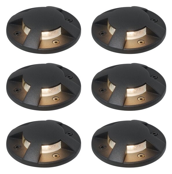 Komplet 6 modernih talnih reflektorjev črna GU10 50mm 4-Light Effect IP65 - Cellar