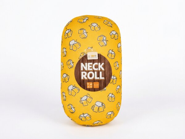Potovalna blazina BEER NECK ROLL 30x15 cm, rumena
