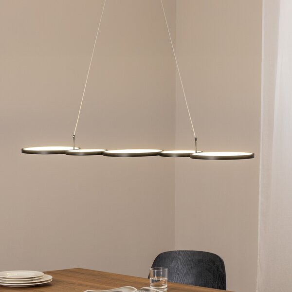 Milagro Lighting LED obesna svetilka Olympia, kovina, črna, 4.000 K, Črna, Dnevna soba / jedilnica, Kovina, Sodobni