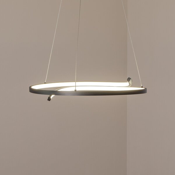 Milagro Lighting LED obesna svetilka Lorenzo, kovina, črna, 4.000 K, Črna, Dnevna soba / jedilnica, Kovina, Sodobni