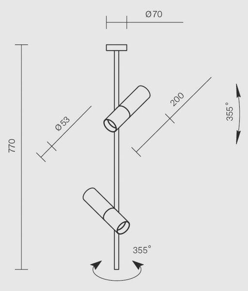 VISEČA SVETILKA 20/77/5,3 cm 50 W GU10