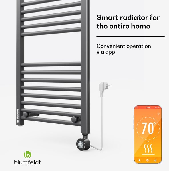 Blumfeldt Harrison Smart, električni radiator, 50 x 100 cm, 400 W, Aplikacija, 3 grelniki brisač