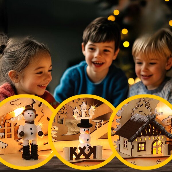 Božični LED lok CLEMENT, 45x12,5x28cm, naravna rjava Monzana