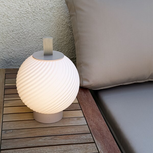 Briloner LED namizna svetilka na baterije Brilo unplugged Globe, bež/bela, IP44, zatemnjen, Bež, Hodnik, Plastika, Sodobni
