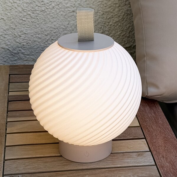 Briloner LED namizna svetilka na baterije Brilo unplugged Globe, bež/bela, IP44, zatemnjen, Bež, Hodnik, Plastika, Sodobni