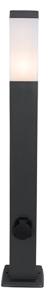 Zunanja svetilka temno siva 80 cm z vtičnico IP44 - Malios