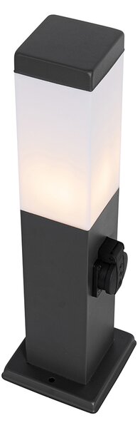 Zunanja svetilka temno siva 45 cm z vtičnico IP44 - Malios