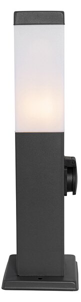 Zunanja svetilka temno siva 45 cm z vtičnico IP44 - Malios