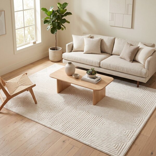 Kremno bela preproga 120x170 cm Labyrinth – ESTE
