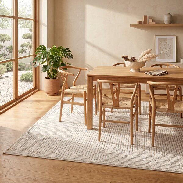 Kremno bela preproga 120x170 cm Labyrinth – ESTE