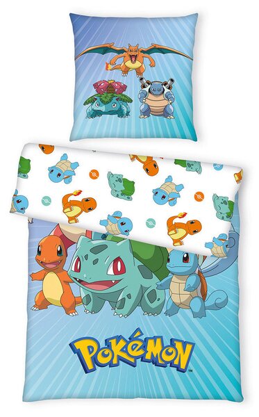 MLADINSKA POSTELJNINA Pokemon 135/140/200 cm renforcé modra, bela
