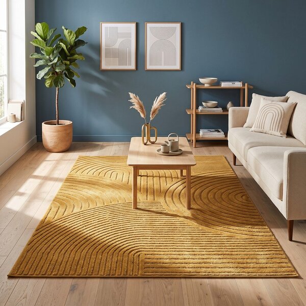 Oker rumena preproga 200x290 cm Whirl – ESTE