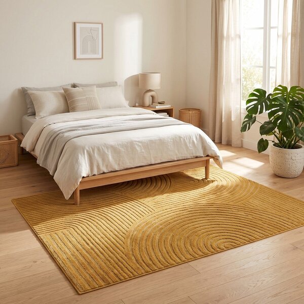Oker rumena preproga 200x290 cm Whirl – ESTE