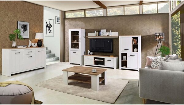 Modern Living Tv-element Elara, Bela, Barva Hrasta