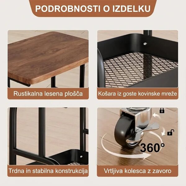 Easycart™ Večnivojski Voziček Za Shranjevanje