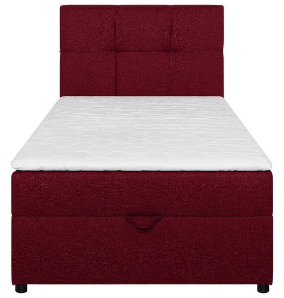 POSTELJA Z VZMETNICO 100 cm x 200 cm , tekstil, leseni material rdeča