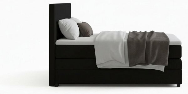 BOXSPRING POSTELJA 90 cm x 200 cm , tekstil, leseni material barve grafita