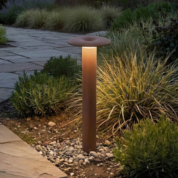 Lucande LED-svetilka Haloa, rjava/rjava, višina 50 cm, IP54, Rjava / rjasta, Aluminij, Sodobni
