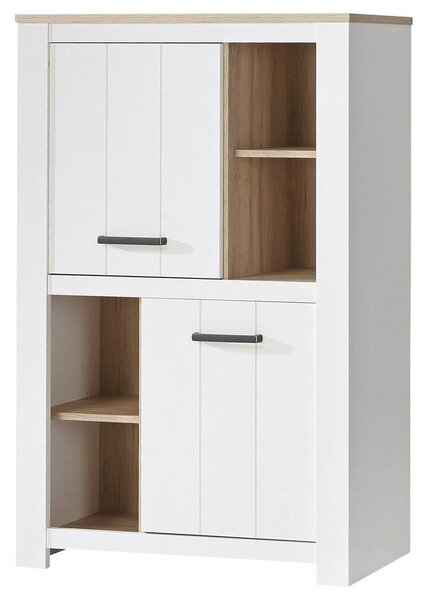 Modern Living Visoka Komoda Elara, Bela, Barva Hrasta