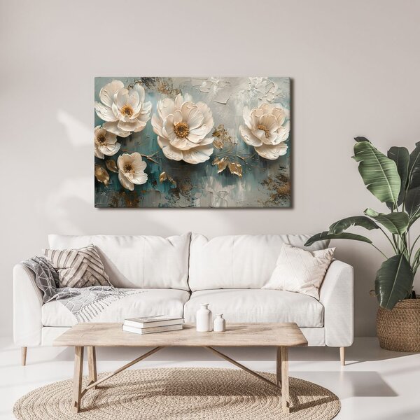 Slika cvetlična eleganca v zlatu
