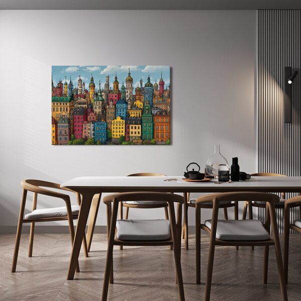 Slika barvita mestna panorama