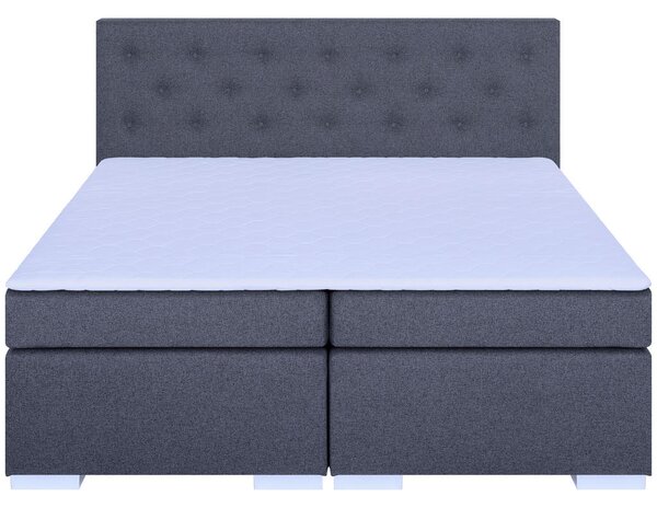 BOXSPRING POSTELJA 180 cm x 200 cm , tekstil, leseni material temno siva