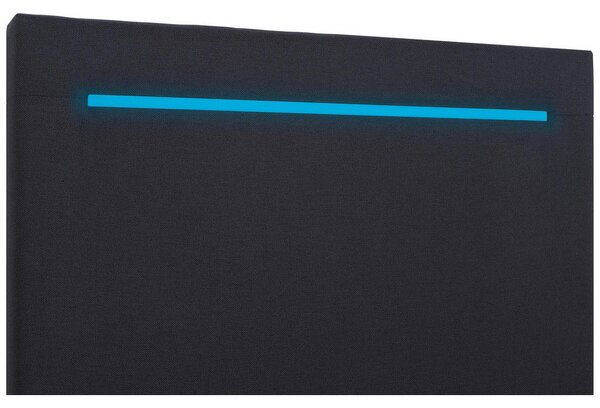 POSTELJA Z VZMETNICO 100 cm x 200 cm , tekstil, leseni material antracit