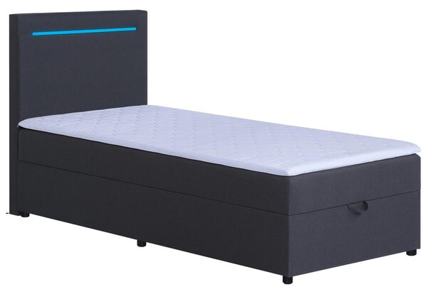 POSTELJA Z VZMETNICO 100 cm x 200 cm , tekstil, leseni material antracit