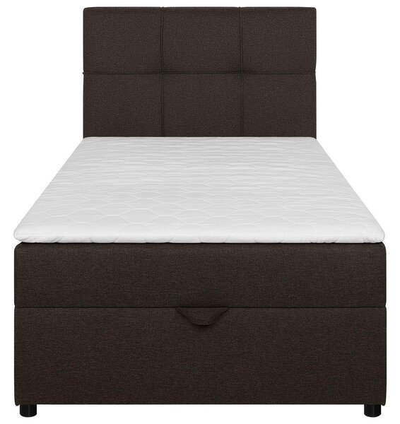 POSTELJA Z VZMETNICO 100 cm x 200 cm , tekstil, leseni material rjava