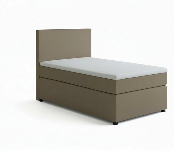BOXSPRING POSTELJA 90 cm x 200 cm , tekstil, leseni material peščene barve