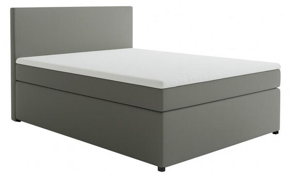 BOXSPRING POSTELJA 140 cm x 200 cm , tekstil, leseni material siva
