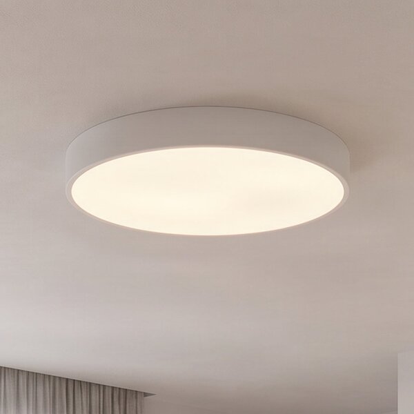 TEMAR LIGHTING Stropna svetilka Cleo, Ø 60 cm, IP20, bela, kovinska, E27, zatemnjen, Bela, Dnevna soba / jedilnica, Kovina, Sodobni