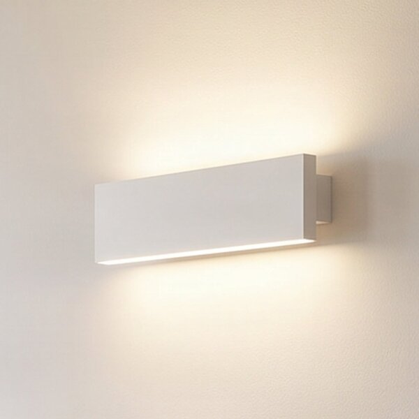 Lindby Ignazia LED stenska svetilka, 28 cm, bela, kovinska, navzgor/navzdol, zatemnjen, Bela, Dnevna soba / jedilnica, Kovina, Sodobni