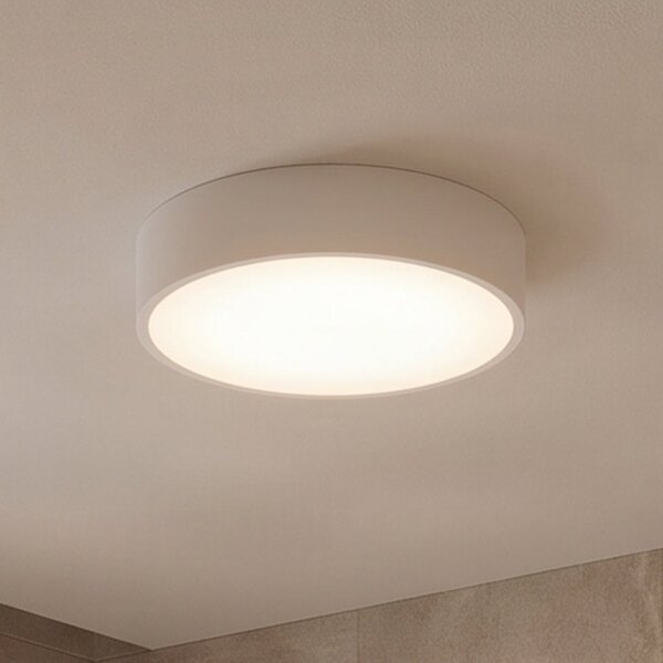 TEMAR LIGHTING Stropna svetilka Cleo 300, IP54, Ø 30 cm, bela, zatemnjen, Bela, Dnevna soba / jedilnica, Kovina, Sodobni