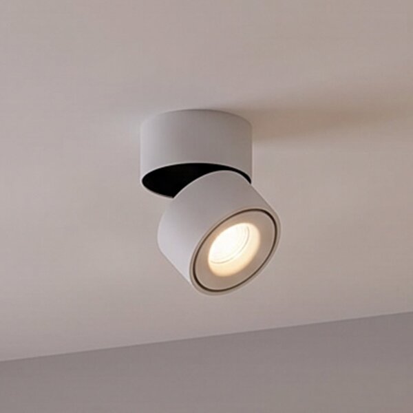Arcchio LED stropni reflektor Rotari, bel, 1-flg., 1987lm, zatemnjen, Bela, Hodnik, Aluminij, Sodobni