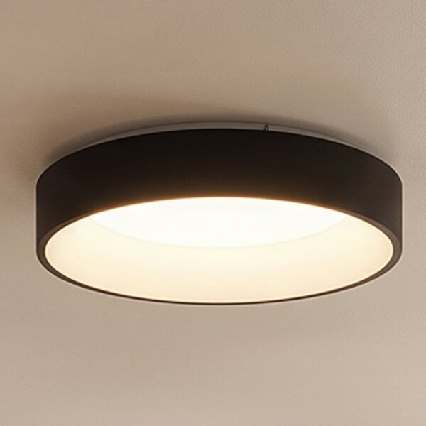 Arcchio LED stropna svetilka Aleksi, Ø 45cm, črna, kovina, CCT, zatemnjen, Črna, Kuhinja, Kovina, Sodobni