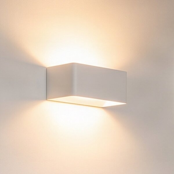 Arcchio LED stenska svetilka Karam, 20 cm, bela, kovinska, gor/dol, Bela, Dnevna soba / jedilnica, Aluminij, Sodobni
