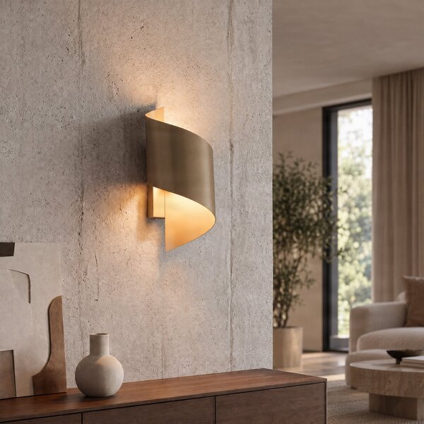 EMIBIG LIGHTING Stenska svetilka SPINER, bež, višina 30 cm, kovina, G9, zatemnjen, Bež, Dnevna soba / jedilnica, Kovina, Sodobni
